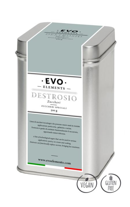 Immagine del prodotto Destrosio 500g Evo Elements, ideale per zucchero organico versatile per gelateria e pasticceria.