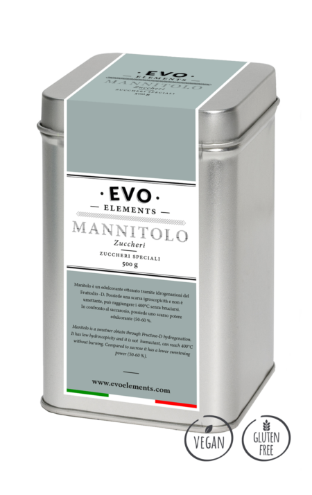 Immagine del prodotto Mannitolo 500g Evo Elements, ideale per tutti i rivestimenti di zucchero.